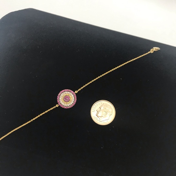 🧿18k Yellow Gold and Ruby Evil Eye Bracelet🧿 - Picture 2 of 6